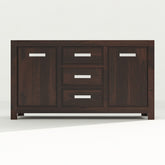 MoonWooden Sheesham Wood Sideboard Tv Cabinet for Living Room | Kitchen Storage Standing Movable Tv Unit Side Board Table with 3 Drawers, Door Cabinet & Shelf Storage Furniture for Home | Solid Wood Sideboard Cabinet With Walnut Finish